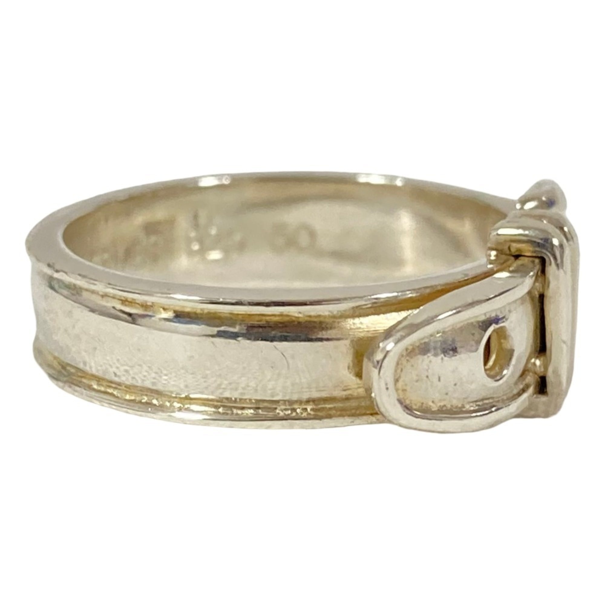 HERMES Vintage Ceinture Ring, 925 Sterling Silver (Equivalent Size), Men's/Women's — Like New