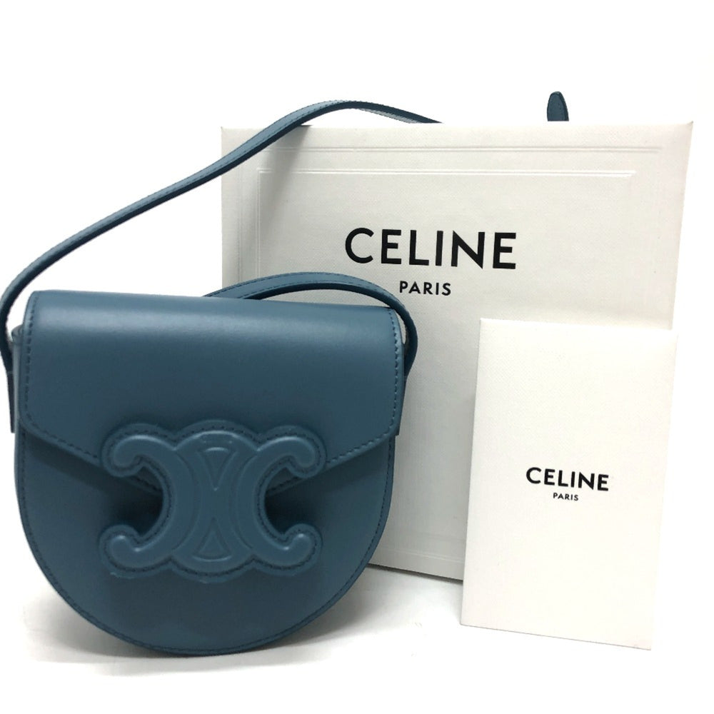 CELINE Triomphe Shoulder Bag blue — Like New