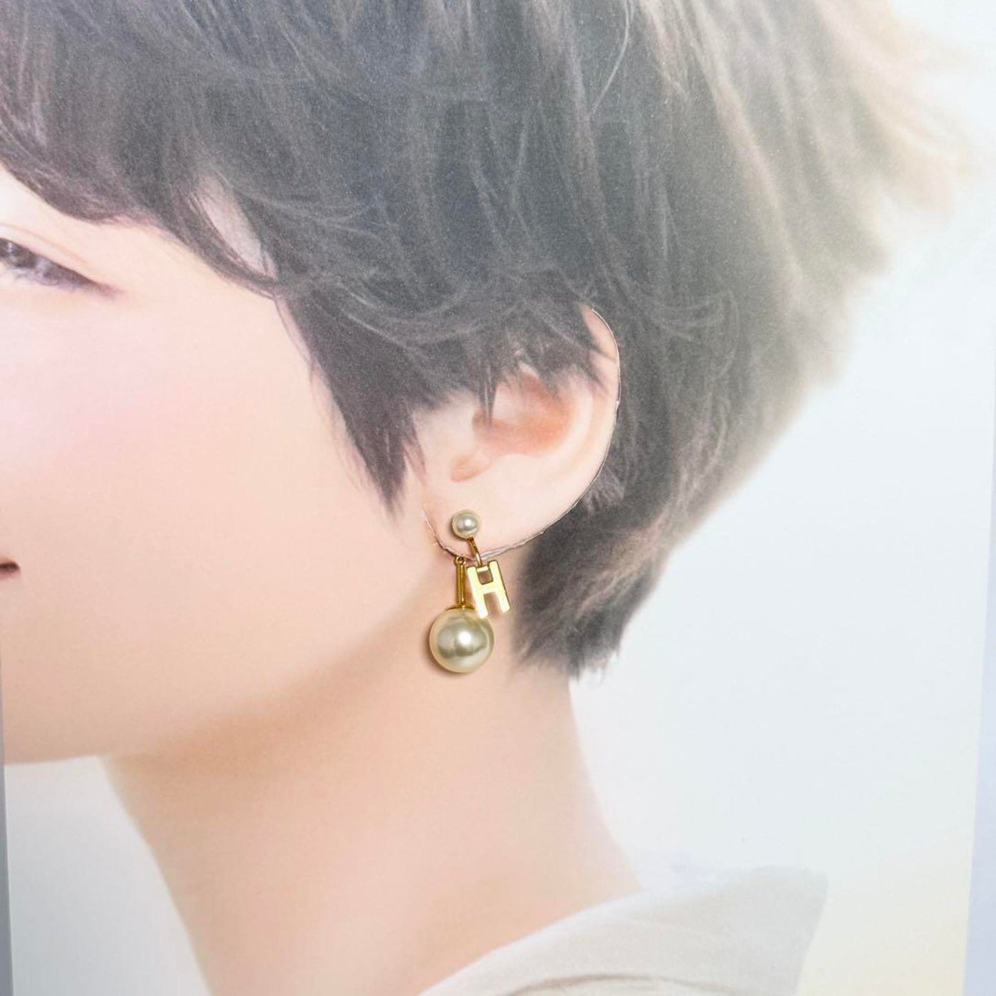 Christian Dior Dior Tribal Single Earring Initial H