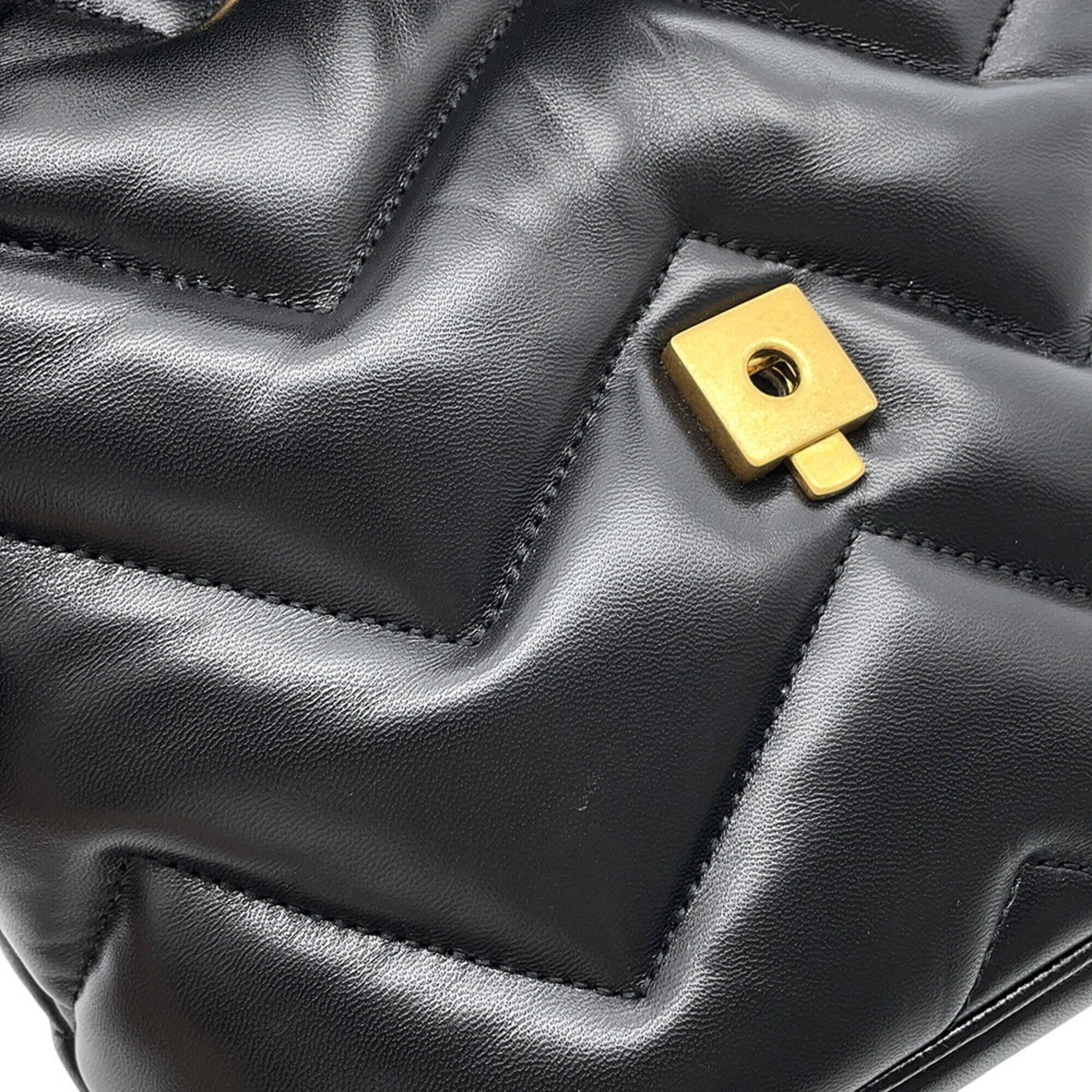 Gucci GG Marmont Leather Backpack 777253, GUCCI Handbag, Black, Handbag for Women — Like New