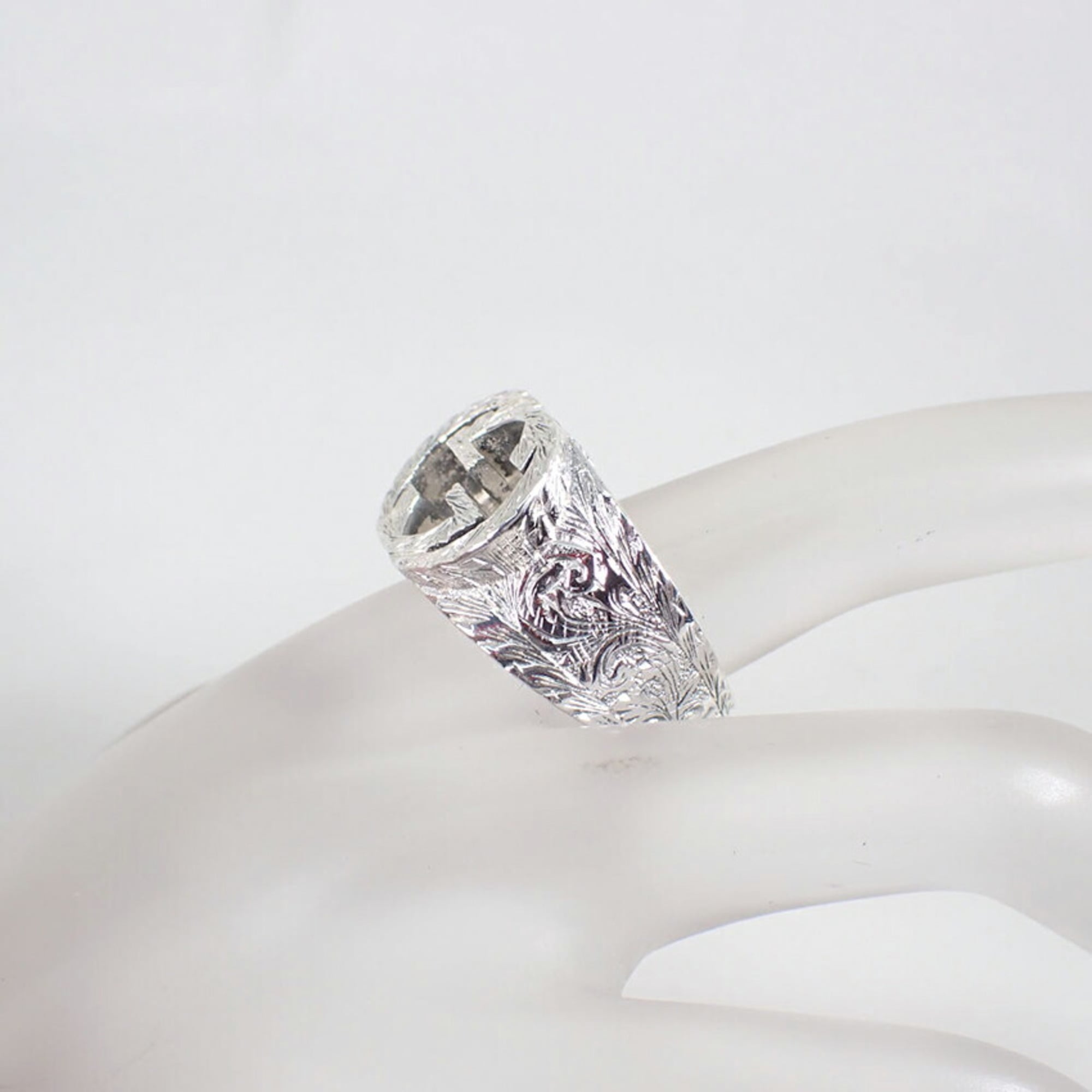 GUCCI Ag925 Arabesque G Ring, Size 23 — Like New