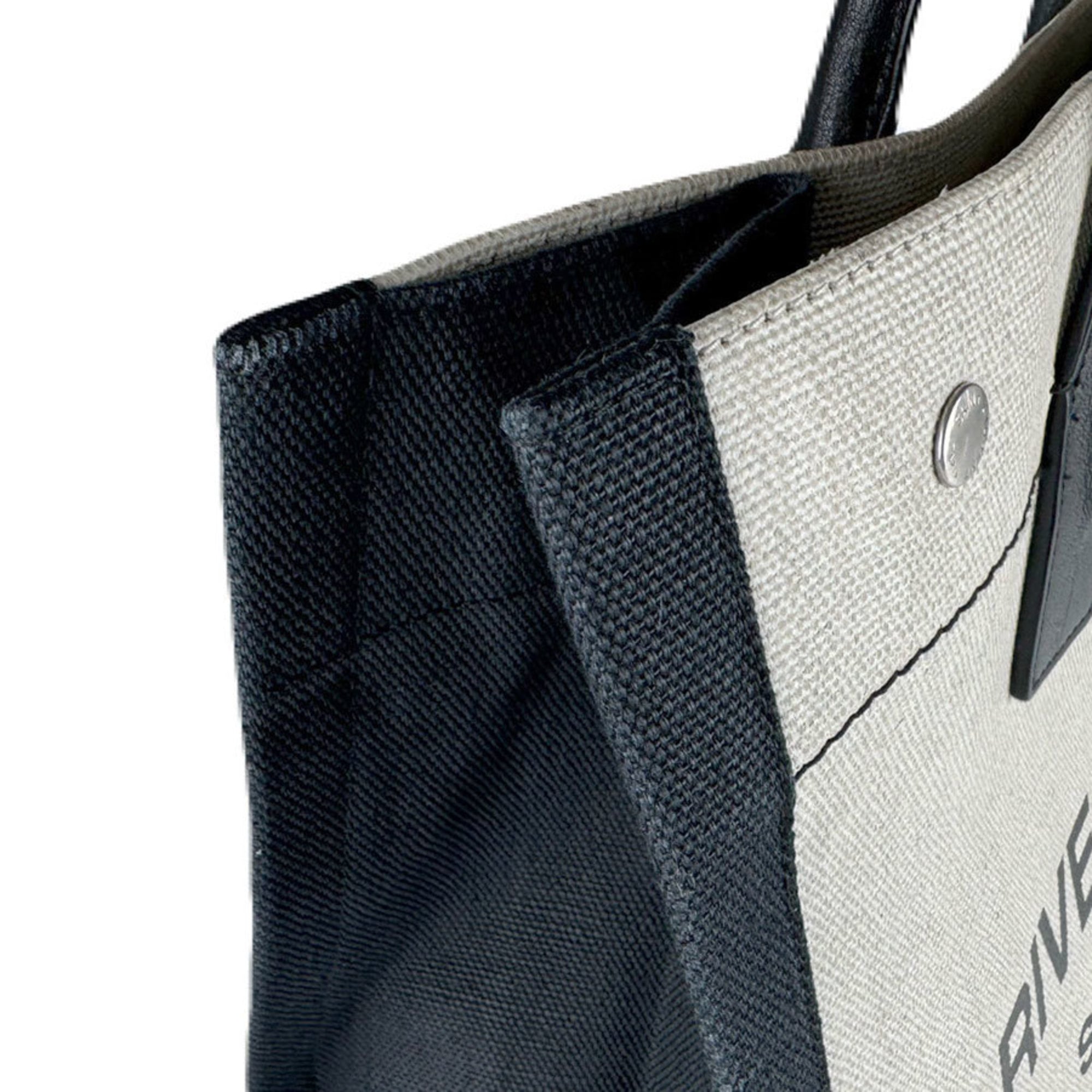 Saint Laurent Rive Gauche North South Cabas Coated Canvas Leather Handbag in Black and Ivory, Men's, 632539, Free Shipping, z8772