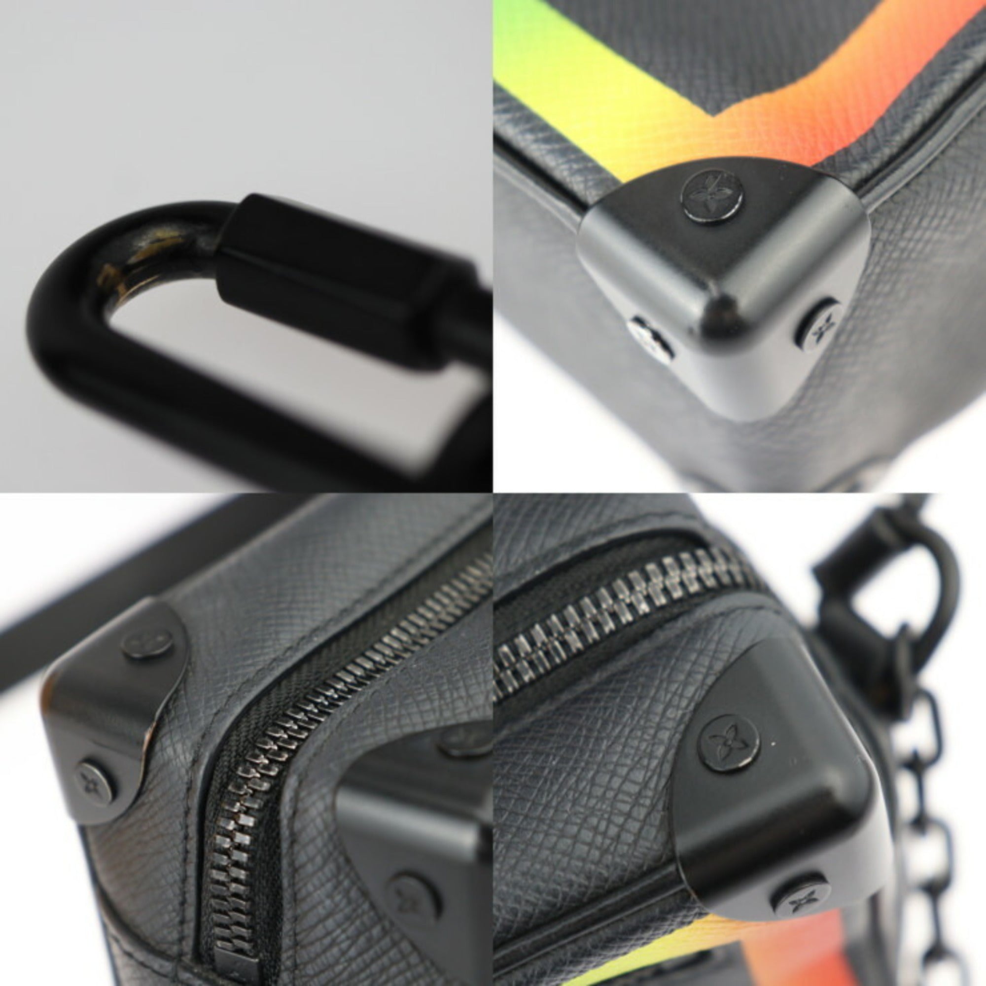 LOUIS VUITTON Louis Vuitton Mini Soft Trunk Taiga Shoulder Bag M30351 Leather Black Rainbow Pochette 2412063010061R1 — Like New