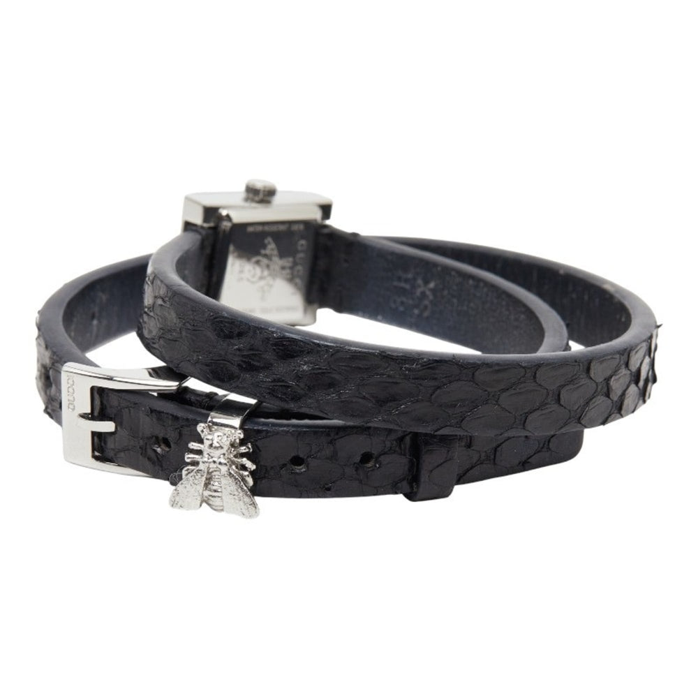 Gucci G-Frame Square Luxury YA128507 Watch 128.5 Quartz Black Dial Stainless Steel Leather Women's GUCCI — Very Good