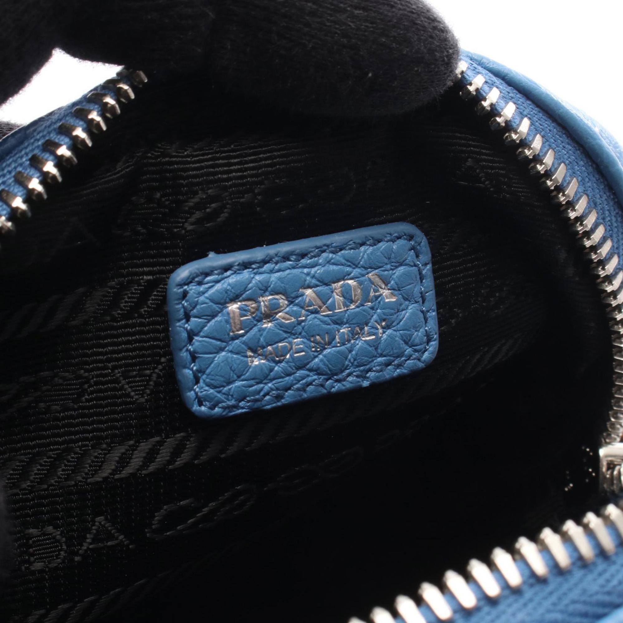 Prada Mini Shoulder Bag, Leather, Men's/Women's, Blue, 1BP027