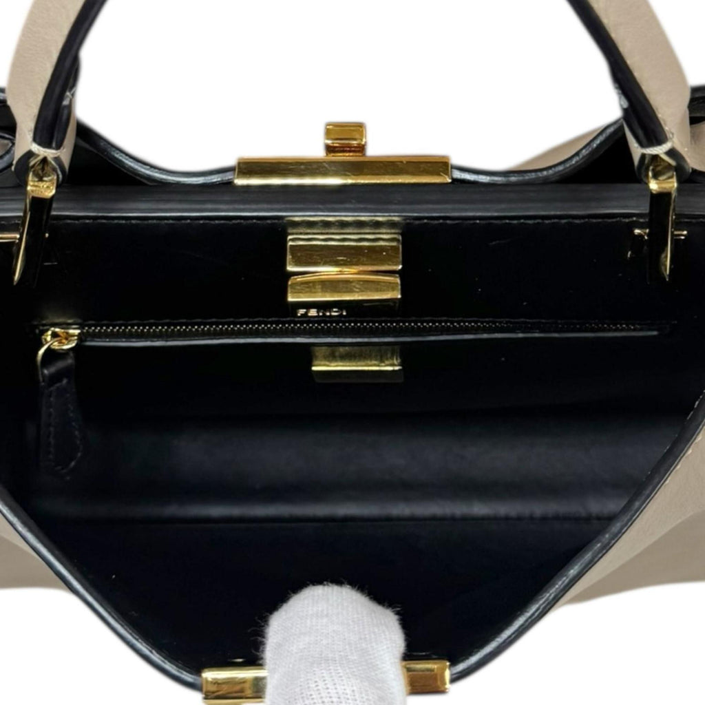 Fendi Peekaboo Iconic Essential Shoulder Bag Leather 8BN302 Beige Women's FENDI