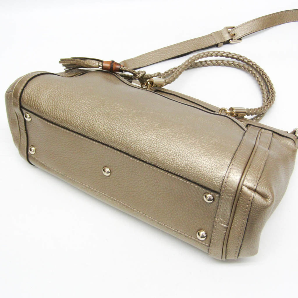 Gucci Bella 282300 Women's Leather Handbag,Shoulder Bag Gold