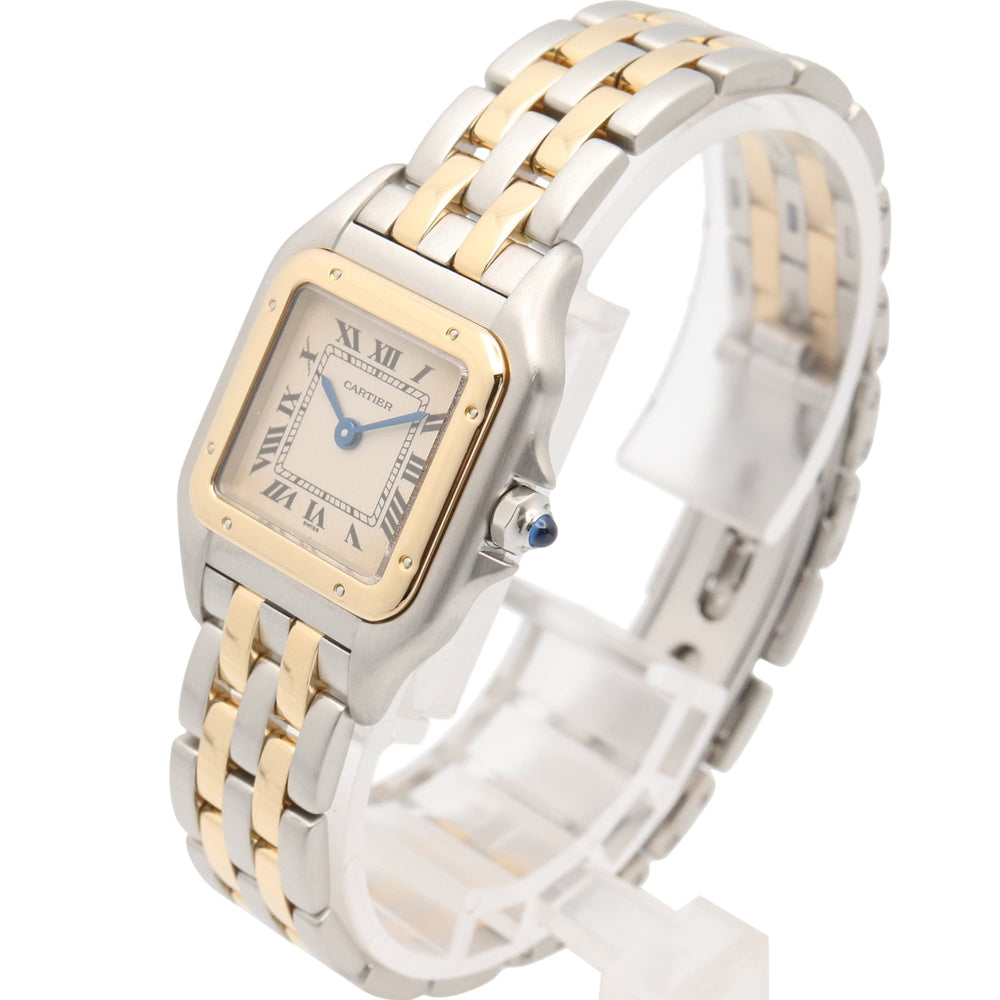 Cartier Panthère SM 2-Row Watch, 18K (Yellow Gold) Stainless Steel, Ladies', Ivory (W25029B6) — Very Good