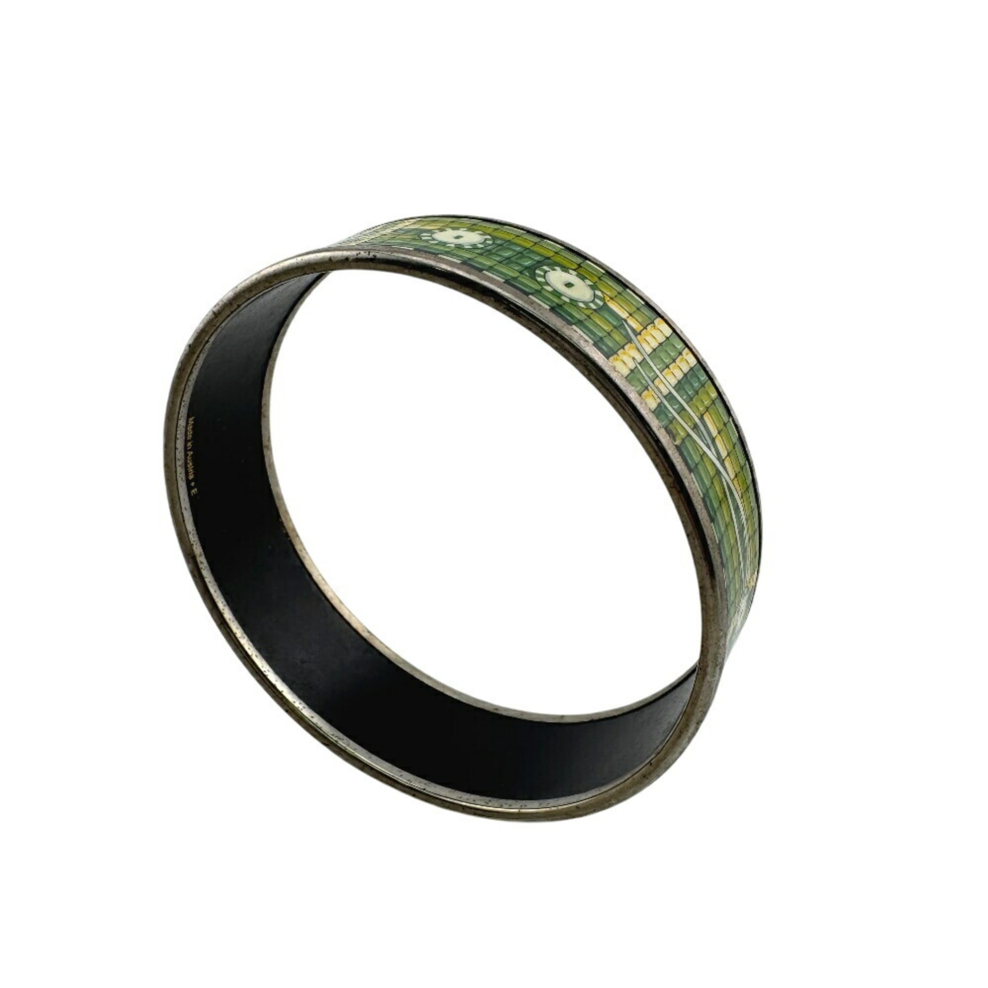 HERMES GM Enamel Cloisonne Bracelet/Bangle Bracelet Green Women's