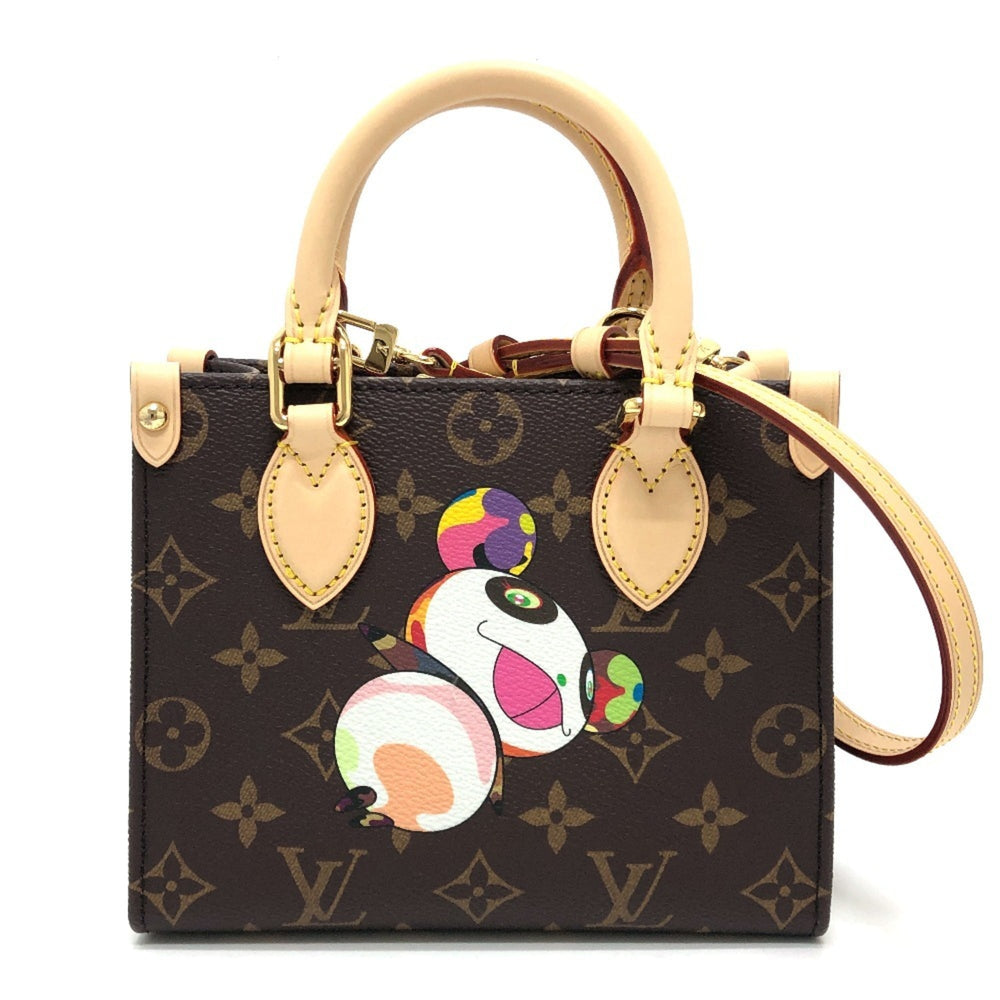 LOUIS VUITTON M13668 LV x TM On the Go BB Takashi Murakami Panda 2WAY Bag Shoulder Handbag Crossbody Monogram Canvas Women's Brown — New