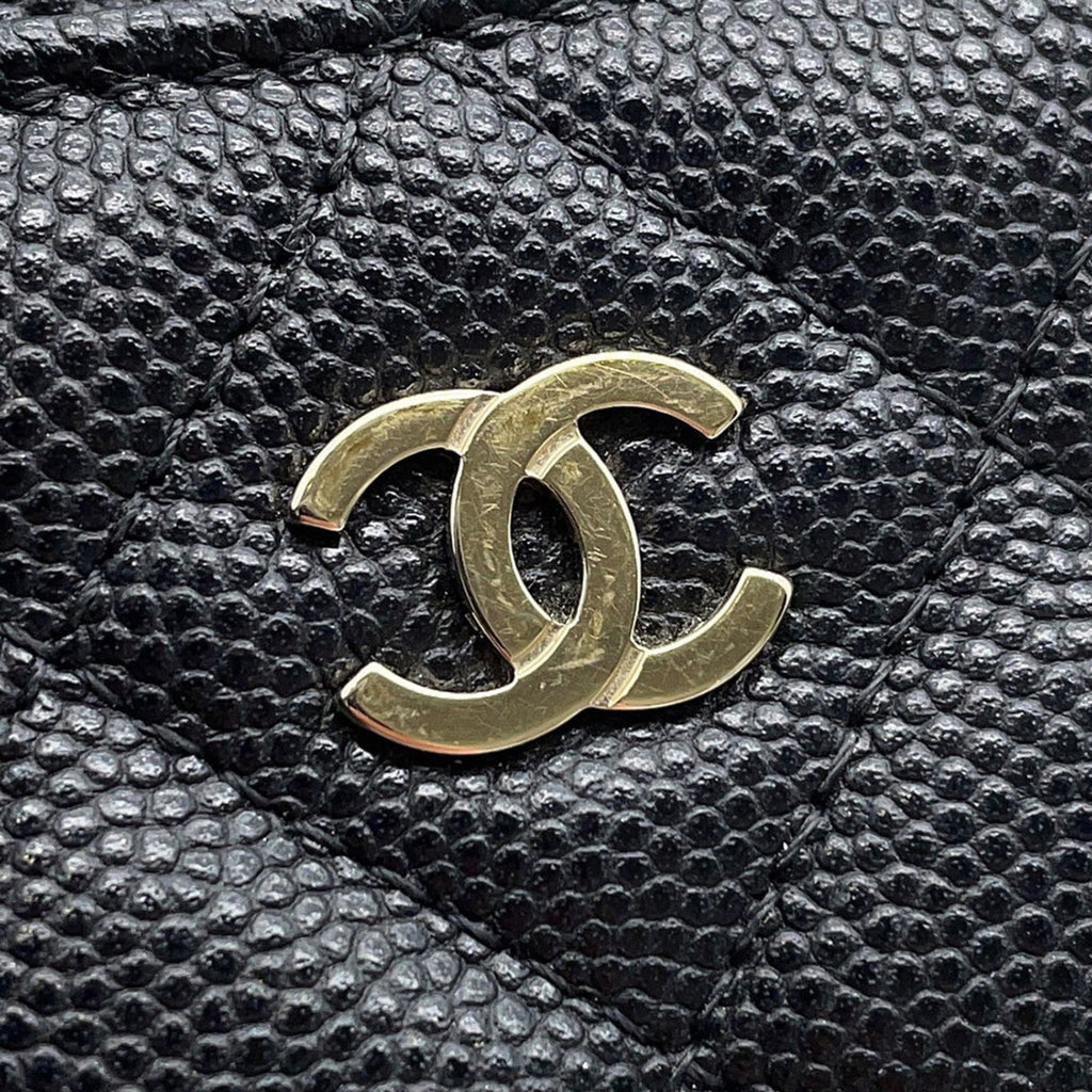 Chanel Coin Case Matelasse Coco Mark Caviar Leather AP2061 CHANEL Wallet Purse Black