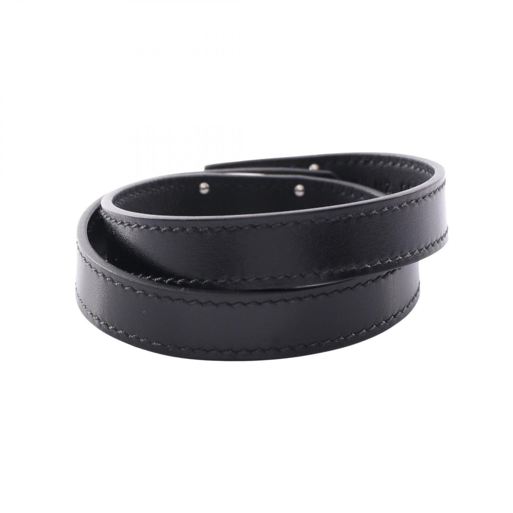 Hermes Kelly Bracelet Double Tour Accessory Calfskin (Cowhide) Stainless Steel Box Calf Women's Black/Silver — New - Store Return