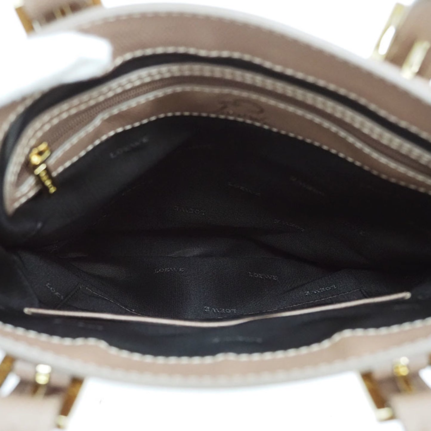 LOEWE Repeat Anagram Canvas Tote Bag Beige Sub Ladies