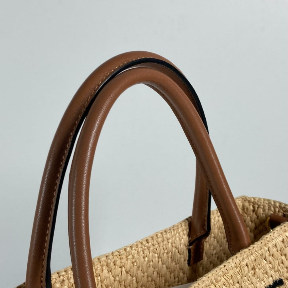 LOEWE Standard Bag Shoulder Tote Raffia Women's Beige x Brown E-240710-7 — New - Store Return
