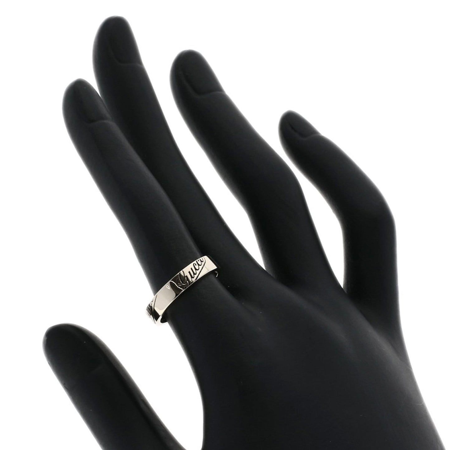 Gucci Icon Print #11 Ring in 18K White Gold for Women