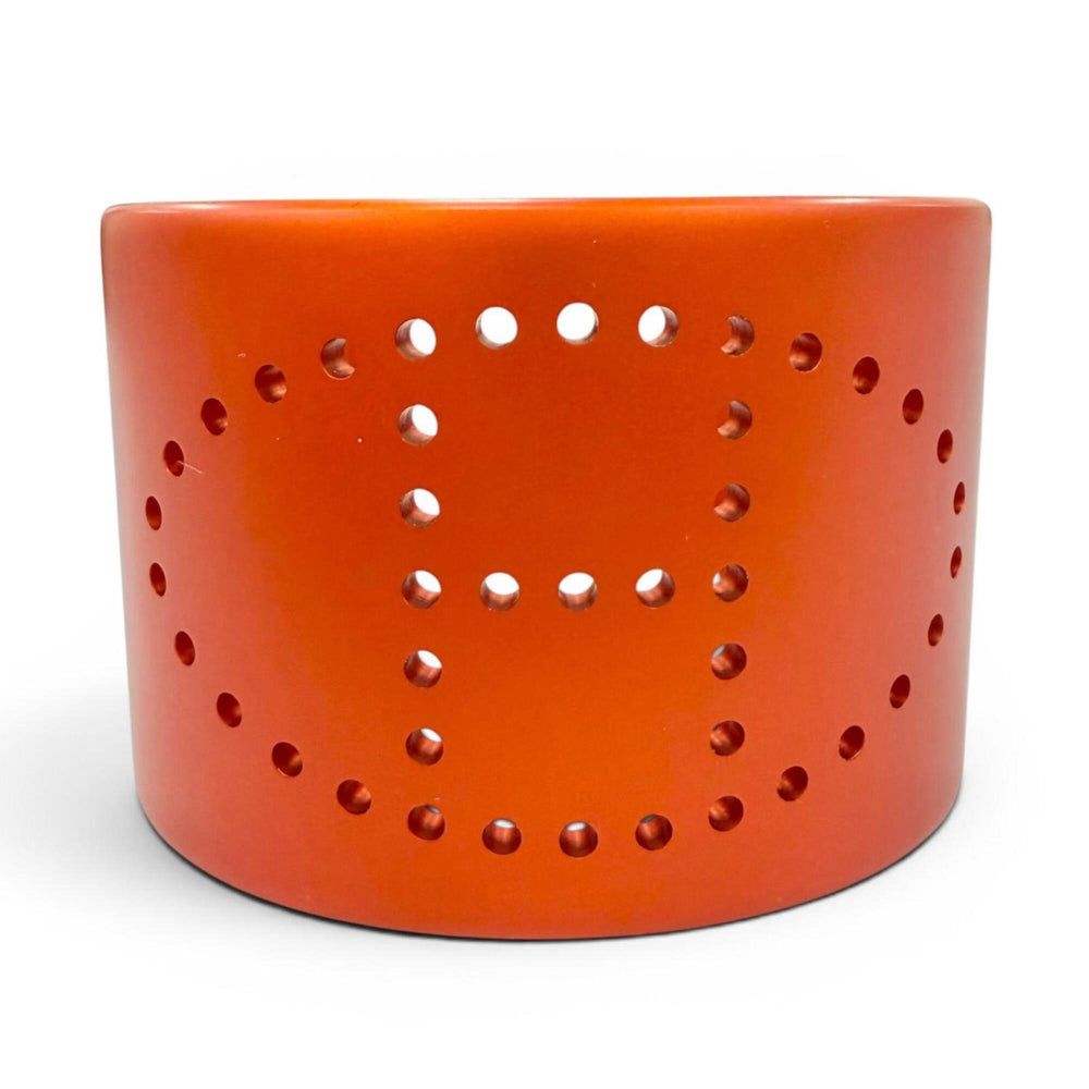 HERMES Evelyne Bangle, Aluminum, H Logo, Chaine d'Ancre Bracelet, Orange, Made in USA, Women's — Like New
