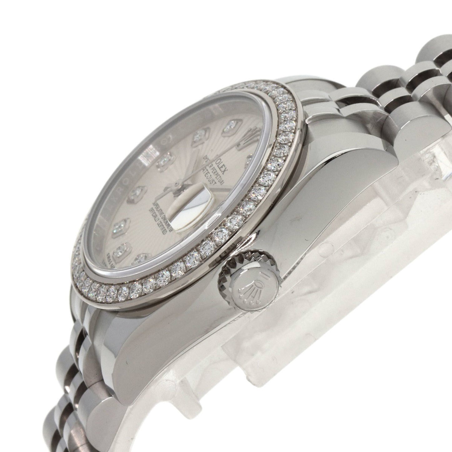 Rolex 179384G Datejust 10P Diamond Watch Stainless Steel SS Ladies ROLEX