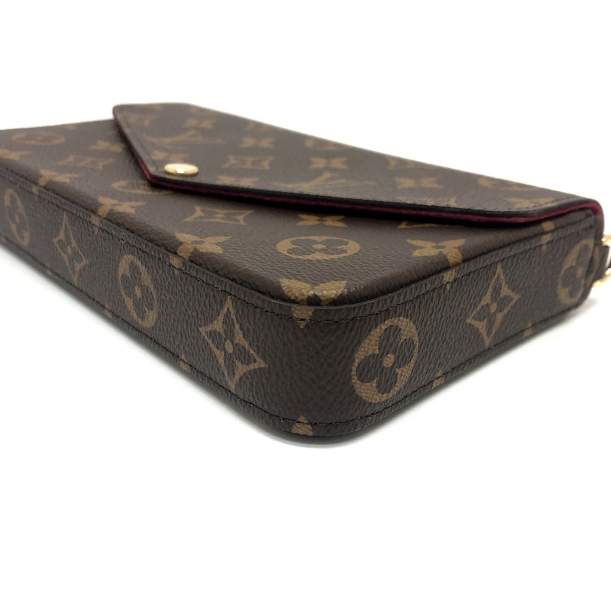 LOUIS VUITTON M81896 Pochette Felicie Shoulder Bag Monogram Canvas Women's Brown — New - Store Return