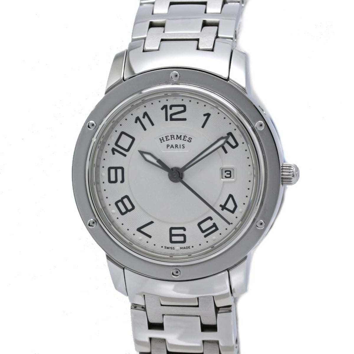 HERMES Clipper Classic CP1.310.220 4966 Boys' Watch Stainless Steel 40519 — Very Good