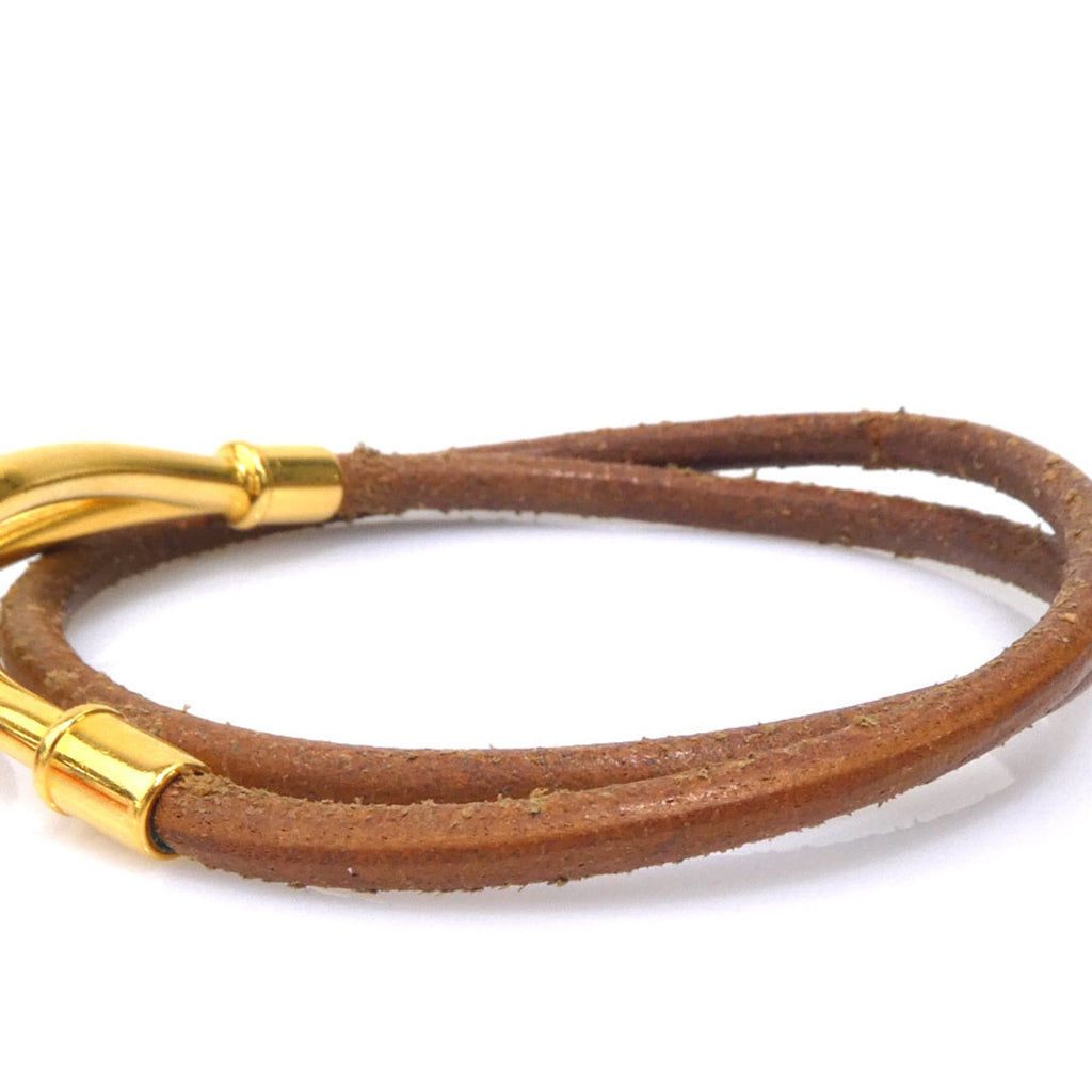 Hermes Hermès Jumbo Leather/Metal Bracelet Choker Necklace in Brown/Gold, Women's, e61269a