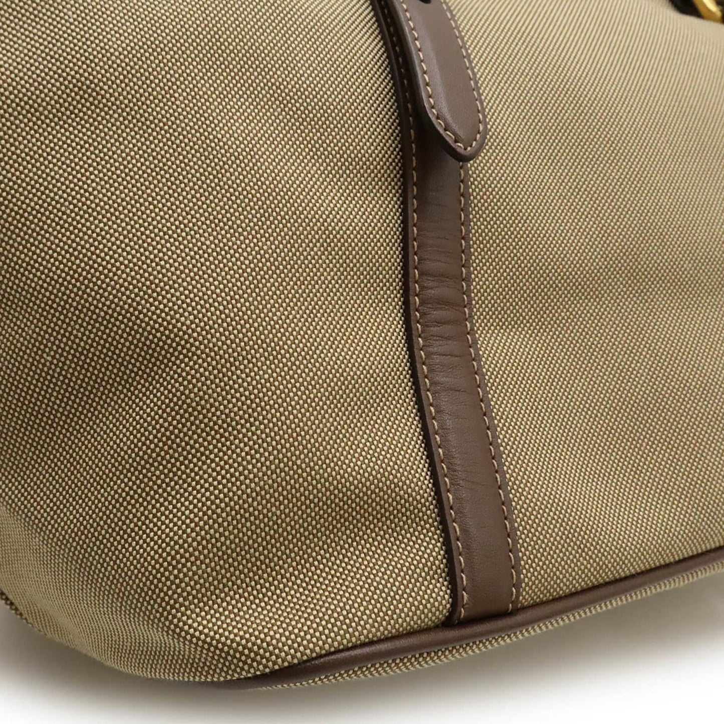 PRADA Jacquard Ribbon Handbag/Tote/Shoulder Bag in Canvas Khaki Beige and Mocha Brown (BN1841)