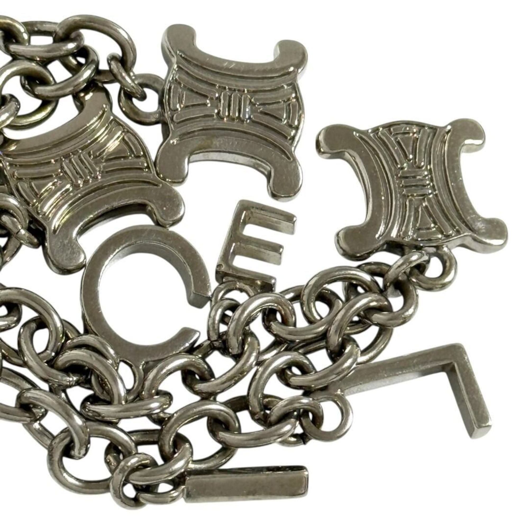 Celine Men's and Women's Triomphe Charm Bracelet in Silver