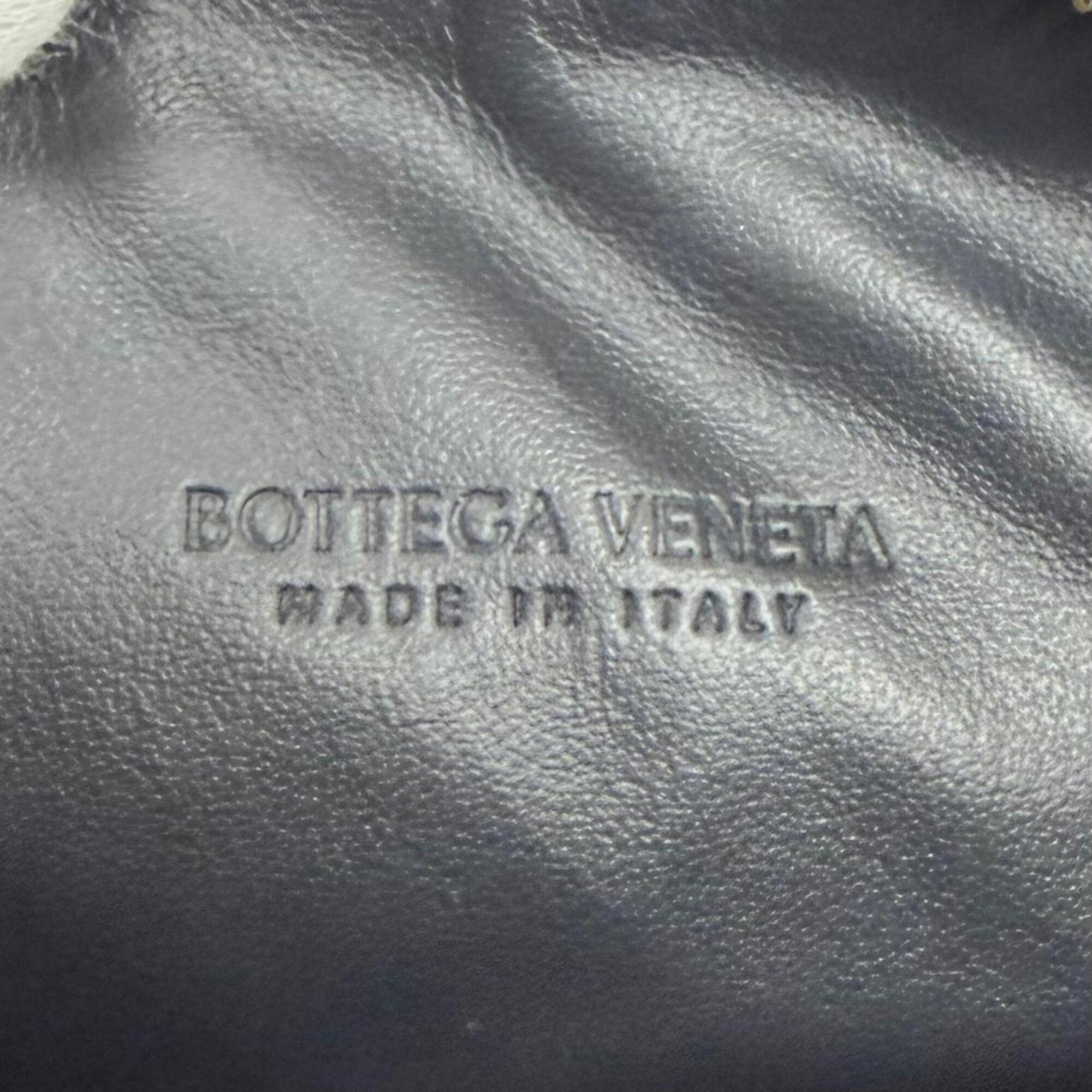 BOTTEGA VENETA 754443 Wallace Intrecciato Leather Handbag, Dark Gray, Made in Italy, Women's, with Dust Bag — Like New
