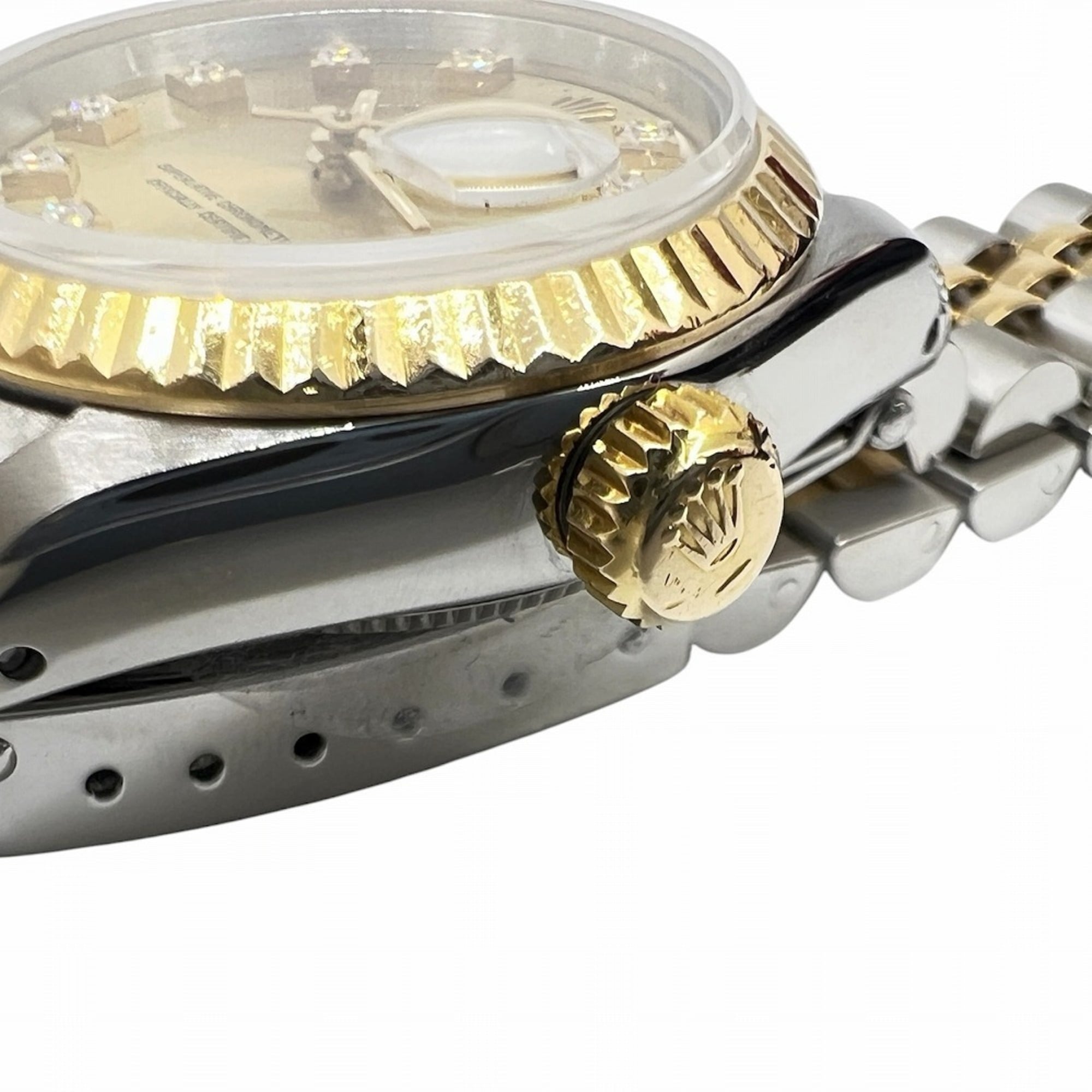 ROLEX Datejust 10P Diamond Stainless Steel 18K Yellow Gold Dial 69173G L-serial Two-tone Automatic Women's Watch — Very Good