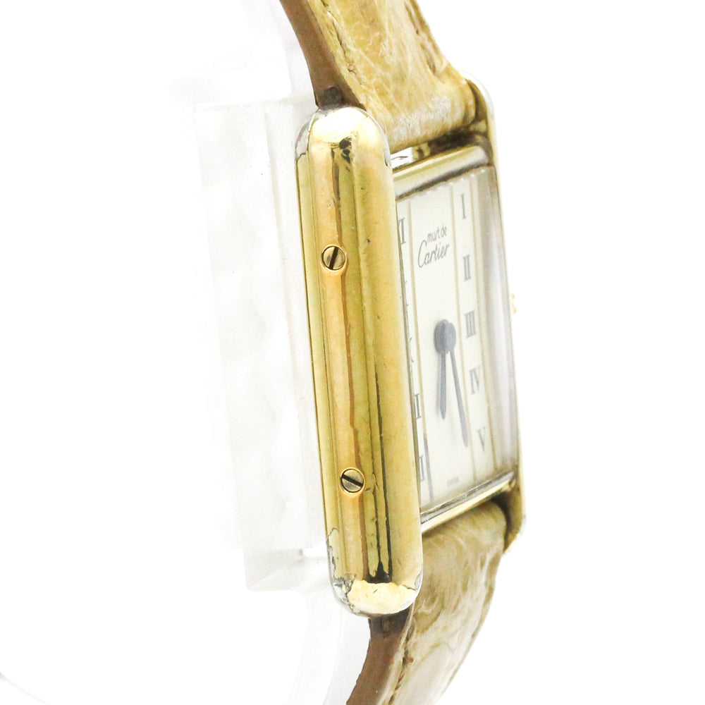 CARTIER Must Tank Vermeil Gold Plated Quartz Ladies Watch 5057001 — Good