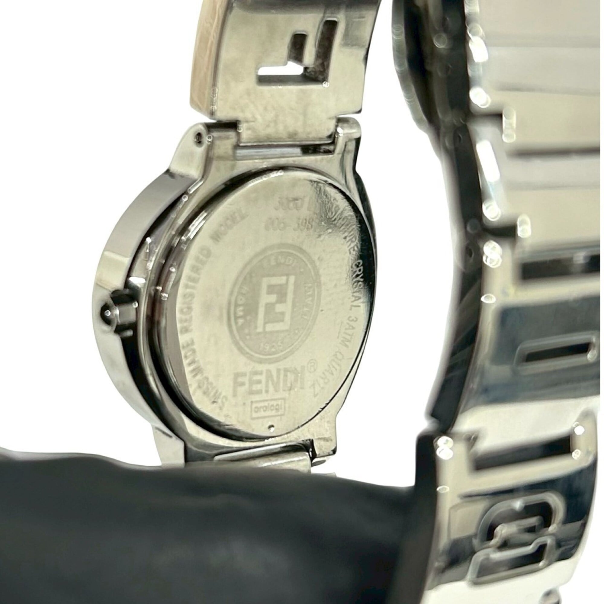 FENDI 3050L Logo Stainless Steel Quartz Wristwatch, Silver, 31132 — Good