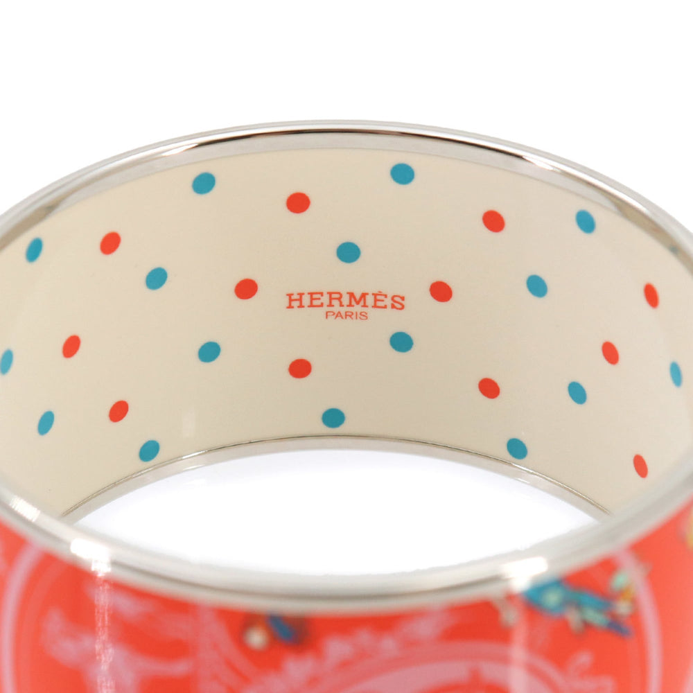 Hermes HERMES Email TGM Bangle Bracelet Orange Silver — New - Store Return