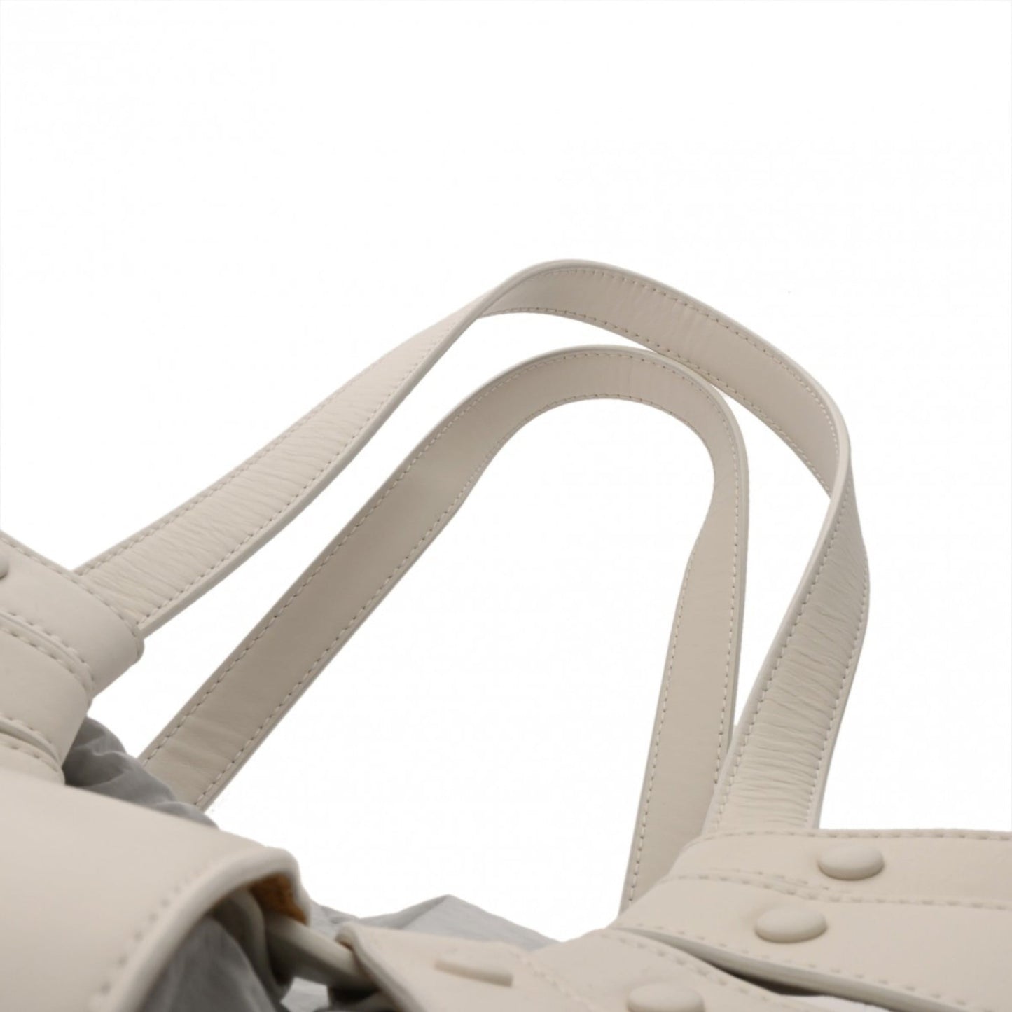 BOTTEGA VENETA The Shell White Women's Leather Handbag, A Rank, Pre-owned, Ginzo