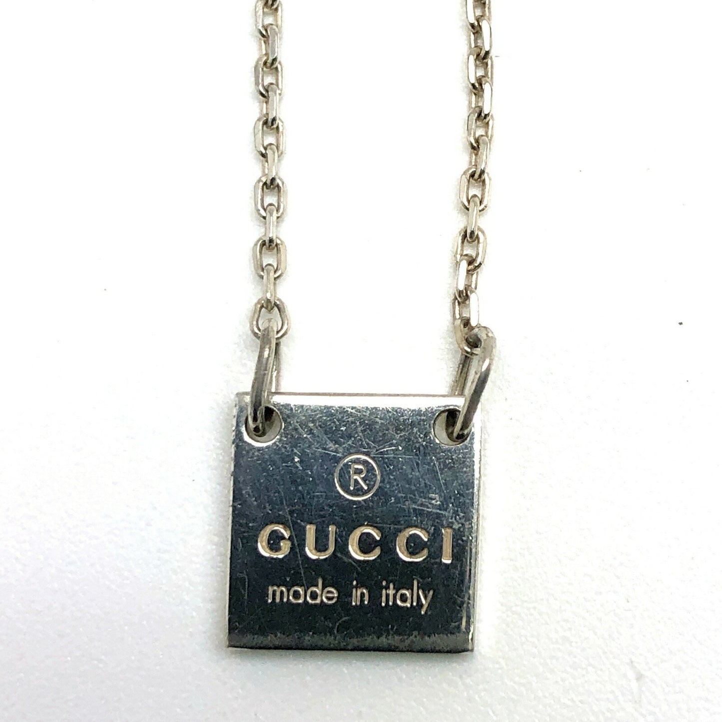 GUCCI Square Plate Pendant Necklace in 925 Sterling Silver, Men's & Women's, Mikunigaoka Store, ITGNVX9YZ9MS RM0236T