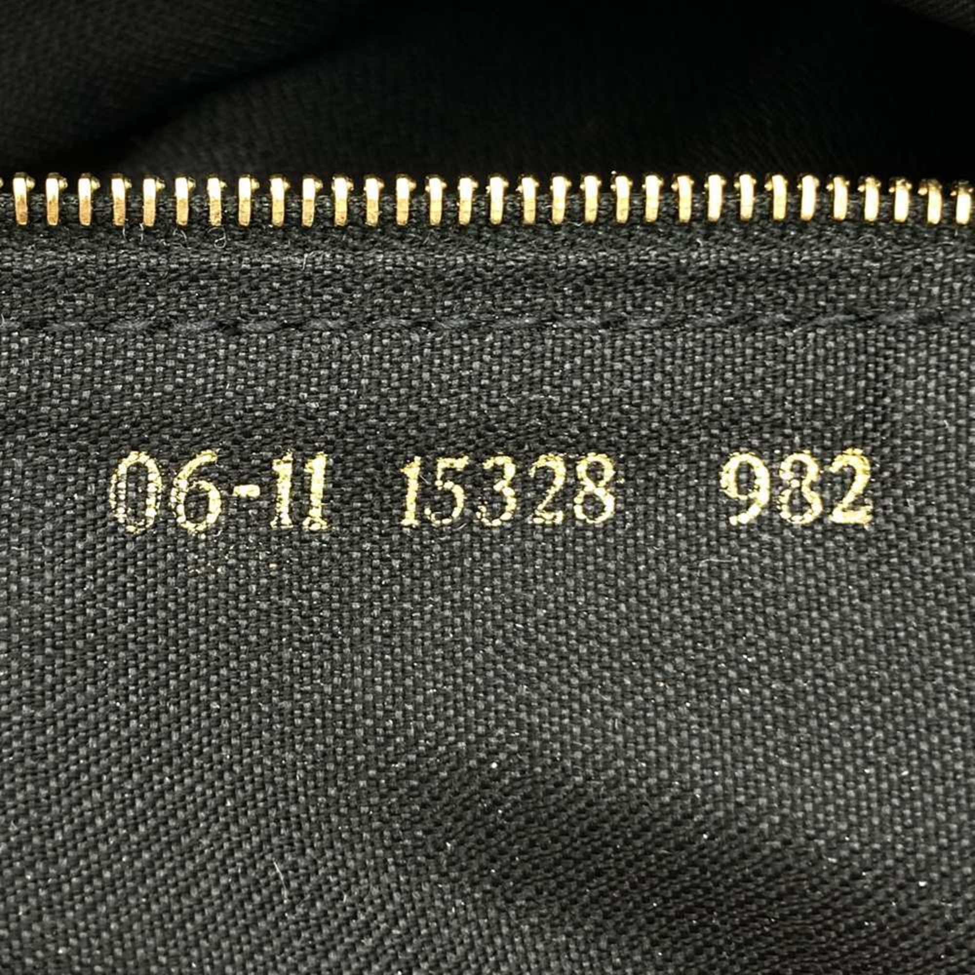 FENDI 06 11 15328 982 Shoulder Bag FF Nylon Leather Black Women's