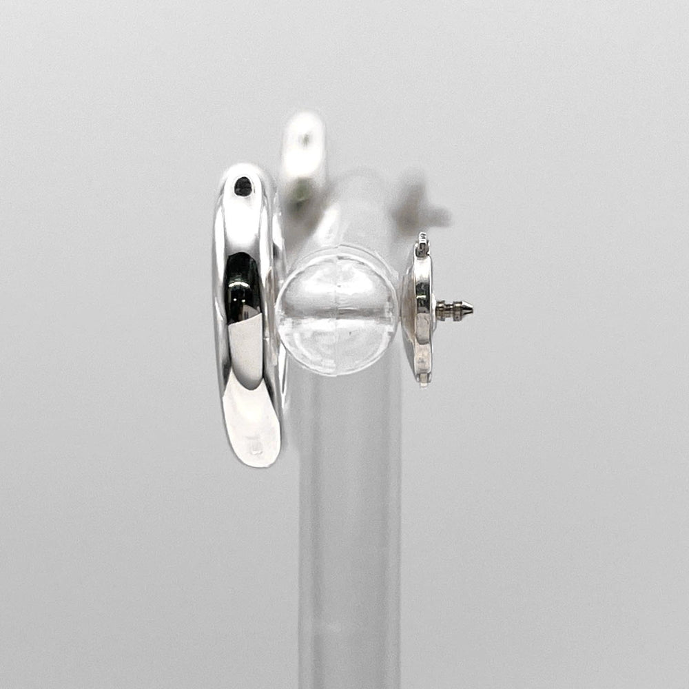 HERMES Clou de Selle Sellier Stud Earrings, Combination Sterling Silver (SV925) and 18K 750 Gold, Men's Women's — Like New