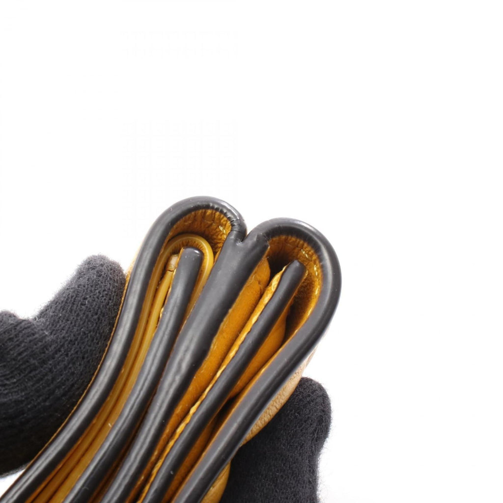 Fendi Baguette Micro Tri-fold Wallet, Leather, Women's, Yellow