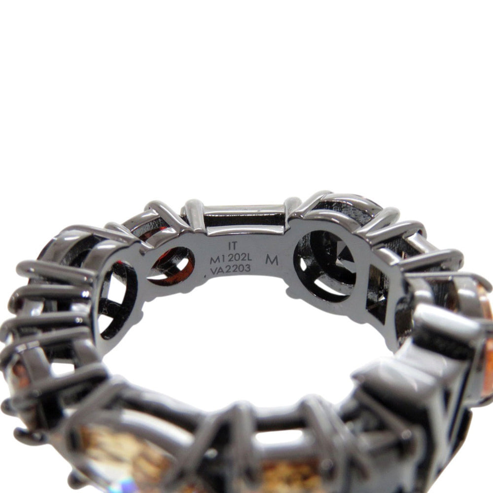 Like new Louis Vuitton M1202L metal ring with colored stones and black accents, model LV 1243 — Like New