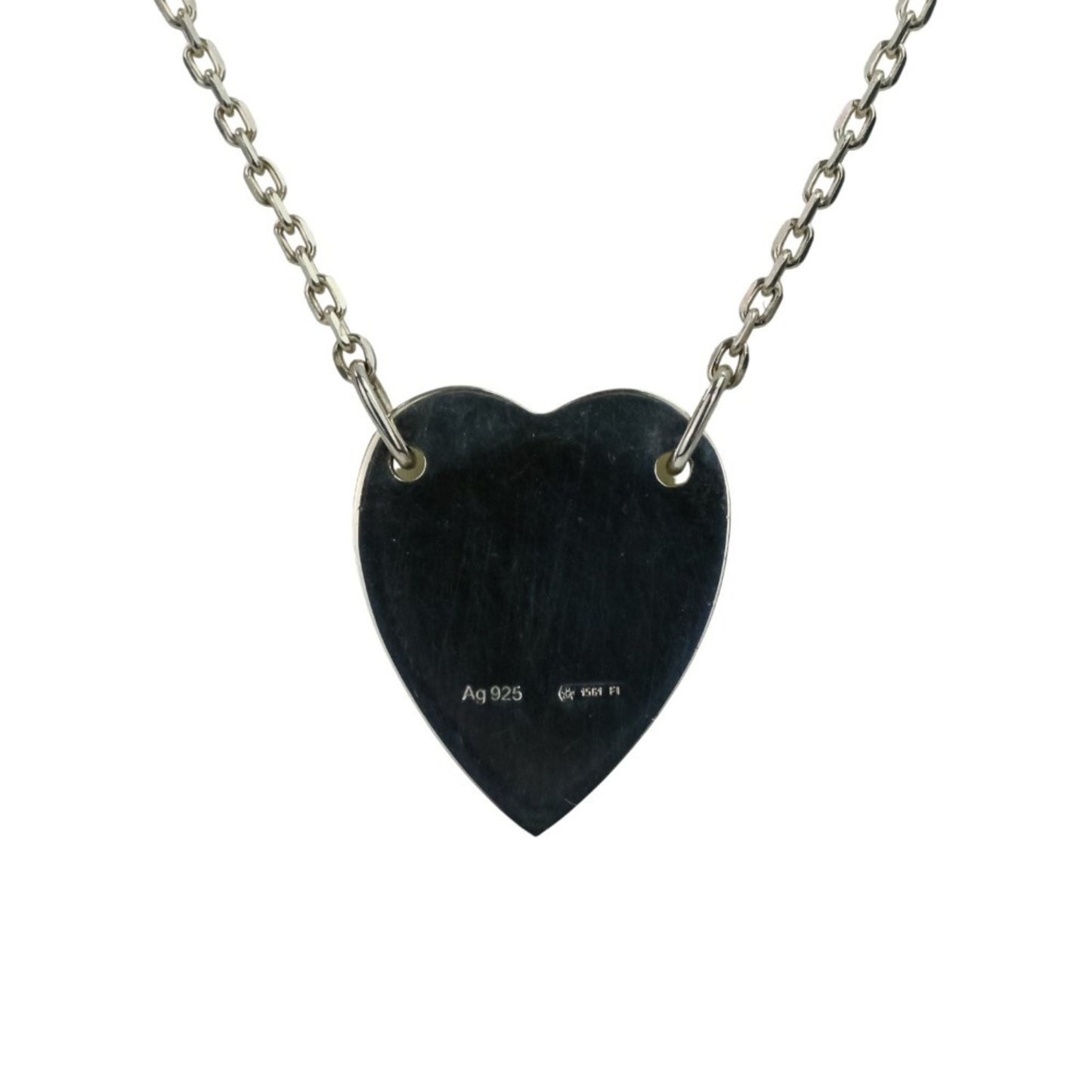 GUCCI Silver 925 Heart Motif Chain Necklace (Ag925) for Women