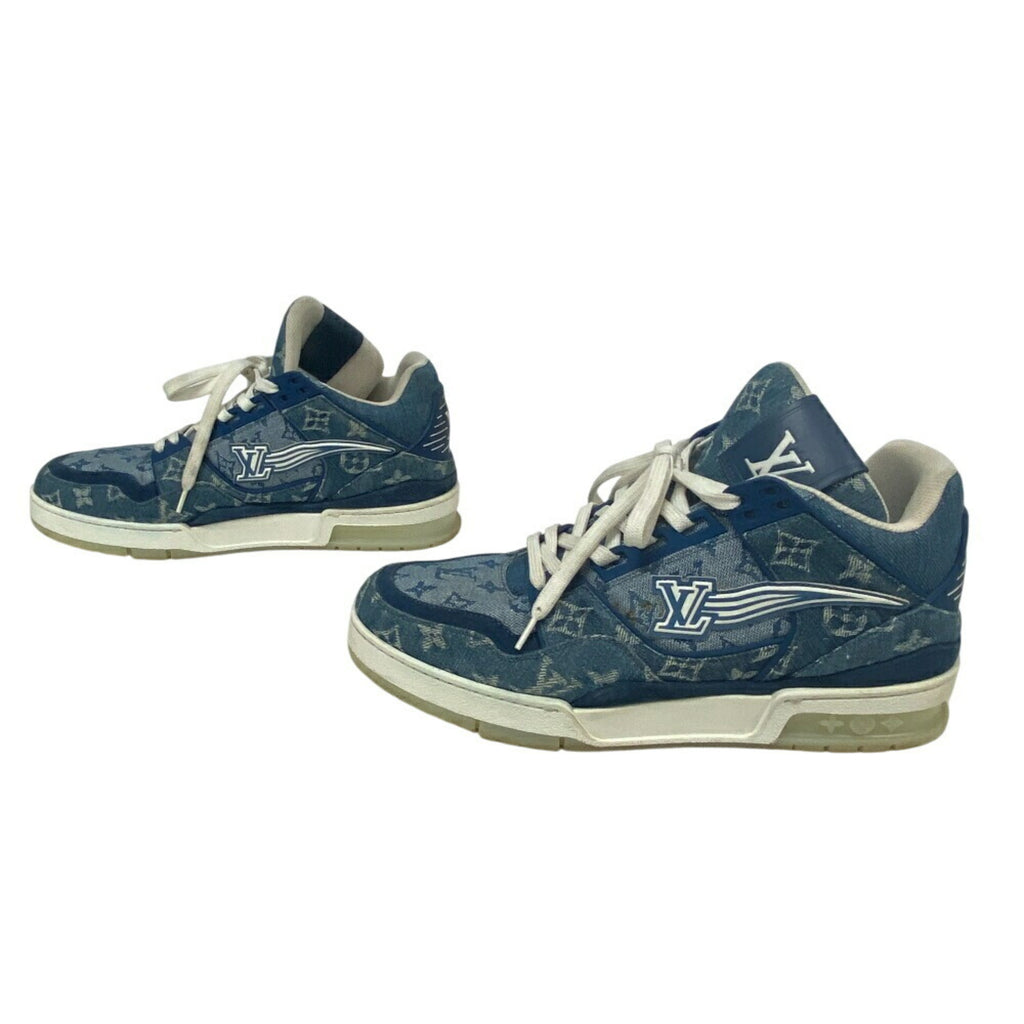 LOUIS VUITTON FD0270 Monogram Denim Sneakers Blue Men's