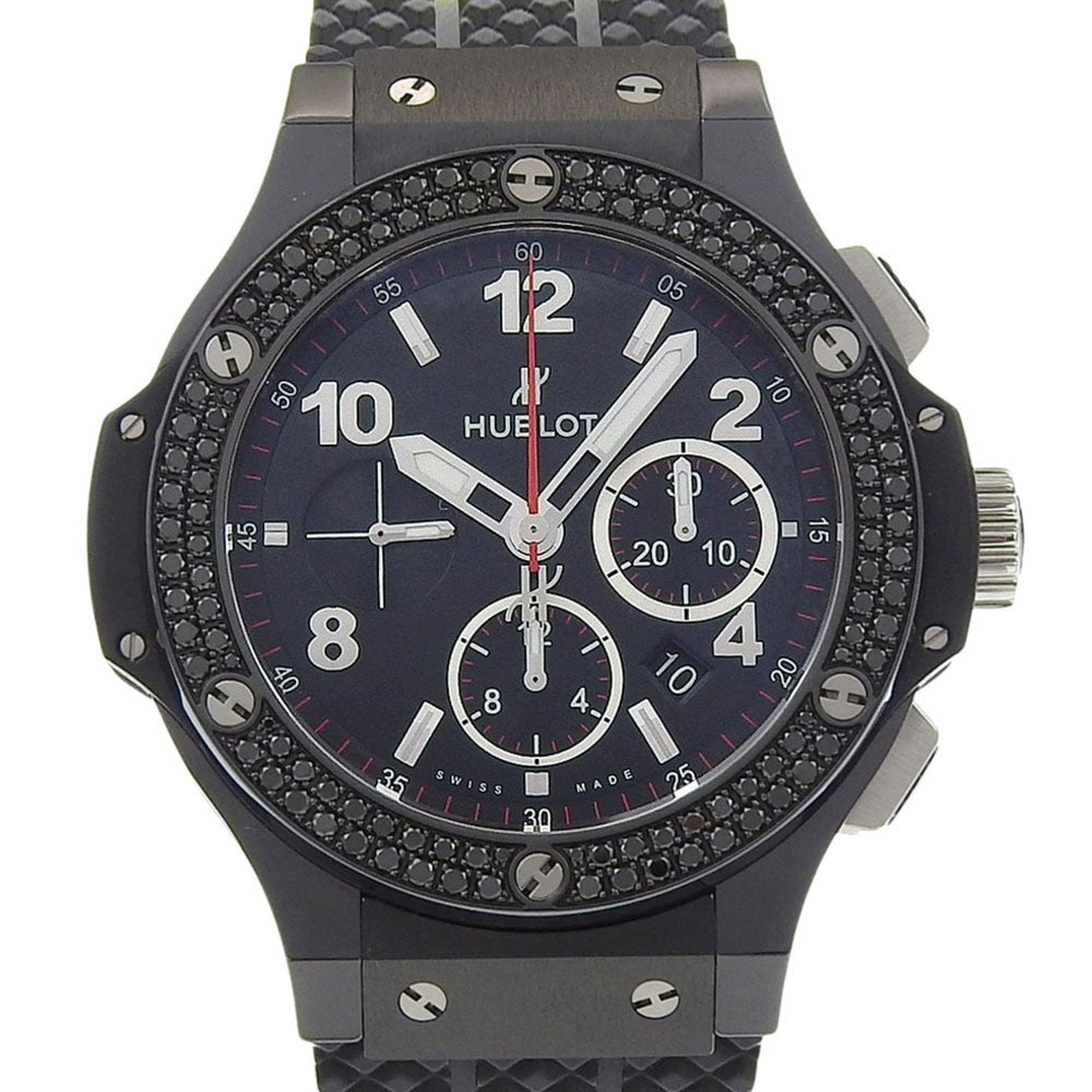 Hublot Big Man Black Magic Watch, Diamond Bezel, 301.CV.130.RX.110, Ceramic x Titanium Rubber, Black, Automatic Chronograph, Dial, Men's Watch — Very Good