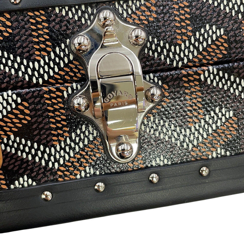 Goyard Saigon Mini Trunk Bag Wood SAIMA3MINTY01CL01P GOYARD Black 2-way Handbag — Like New