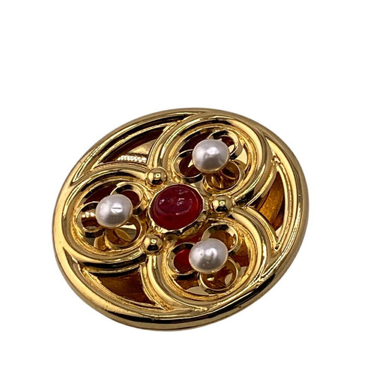 CHANEL Gripoa Brooch Gold Ladies