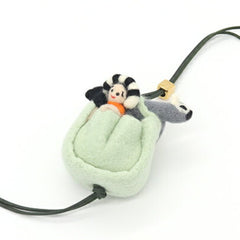 Loewe Accessory Bag Charm, Sna Fujita Collaboration, Green Felt Keychain, Japan Limited Edition, Panda, Women's LOEWE — Like New