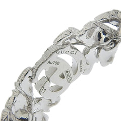 Gucci Flora Ring, approximately 6.6g, 18K White Gold, with small diamonds, size #11 (approximately US 10) — Like New