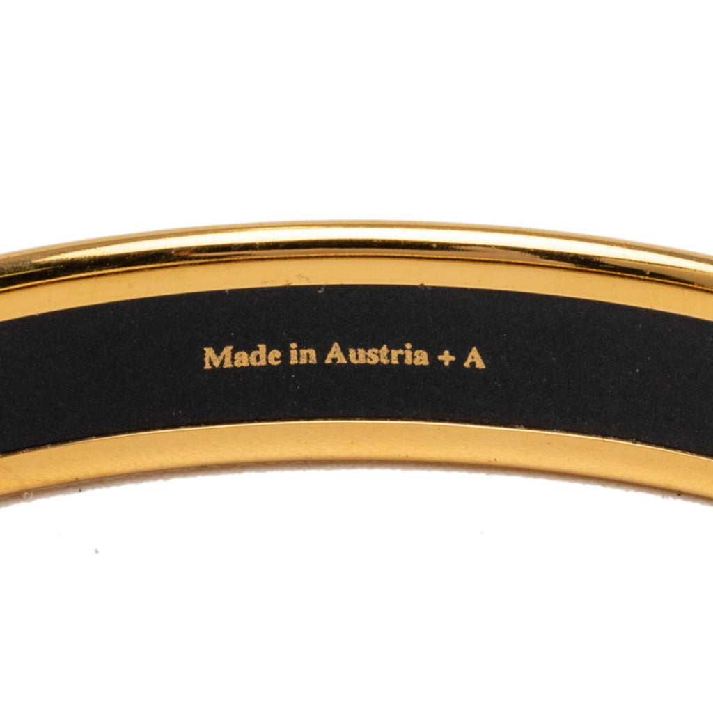 Hermes Enamel PM Cloisonne Bangle in Gold, Bordeaux, and Multicolor Plated for Women