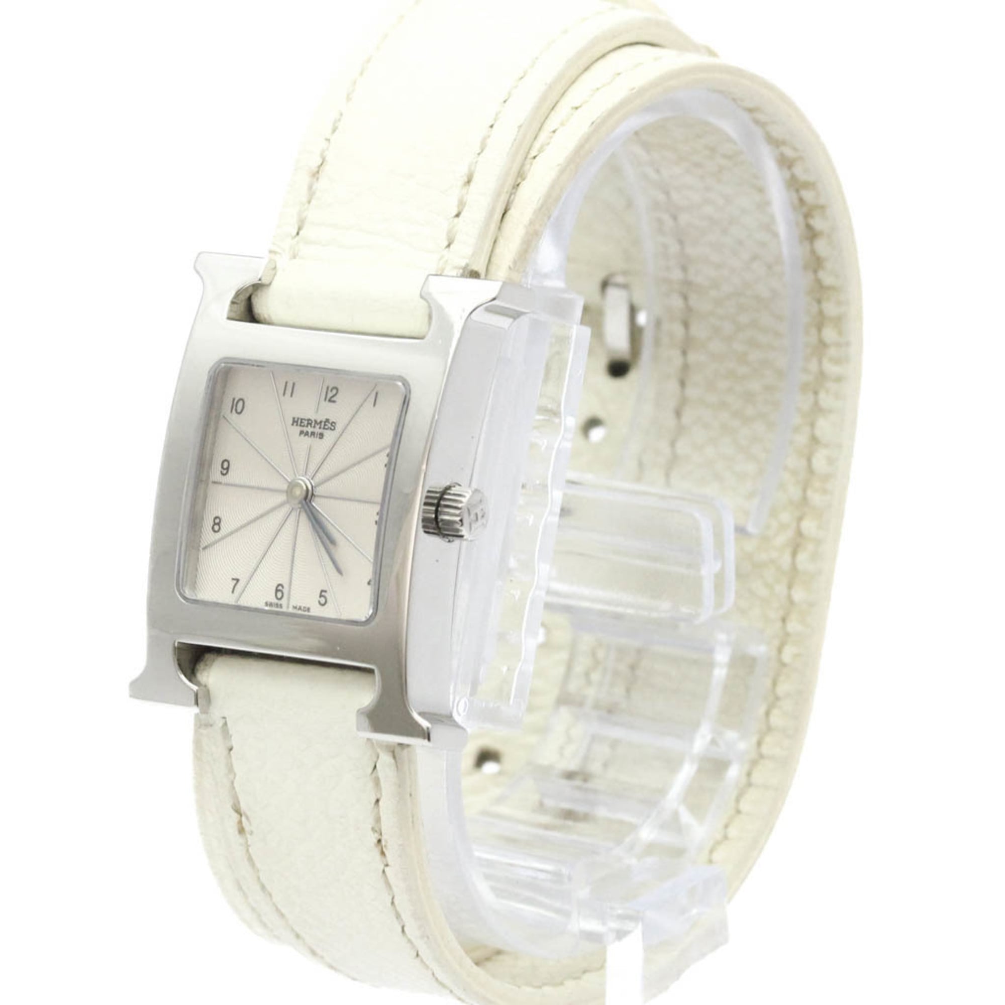 HERMES H Watch Double Tour Steel Quartz Ladies Watch HH1.210 Polished — Very Good
