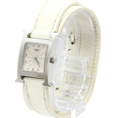 HERMES H Watch Double Tour Steel Quartz Ladies Watch HH1.210 Polished — Very Good