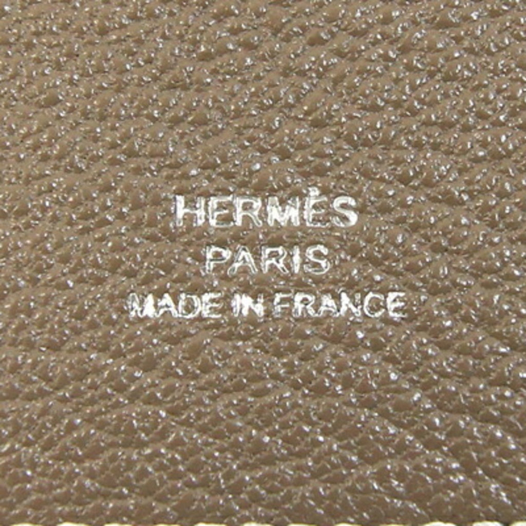 Hermès Bifold Wallet, Clochet Etoupe, Chevre Mysore, U Stamp, Pass Case, Women's, HERMES