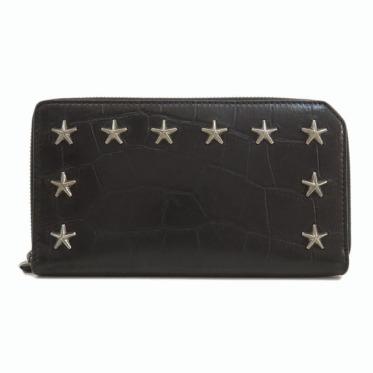 Jimmy Choo Star Studs Long Wallet Leather Women's