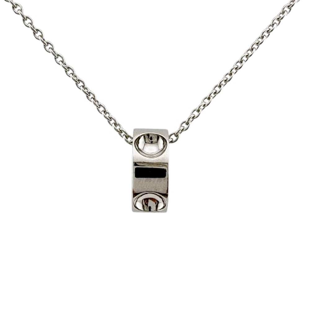Louis Vuitton Pendant Empreinte Necklace, 18K White Gold, Women's, LOUIS VUITTON — Like New